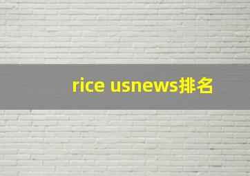 rice usnews排名